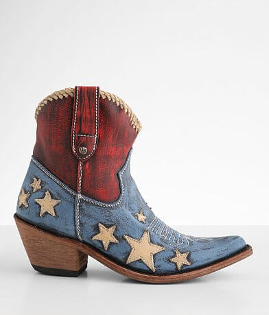 Liberty Black Americana Leather Western Ankle Boot