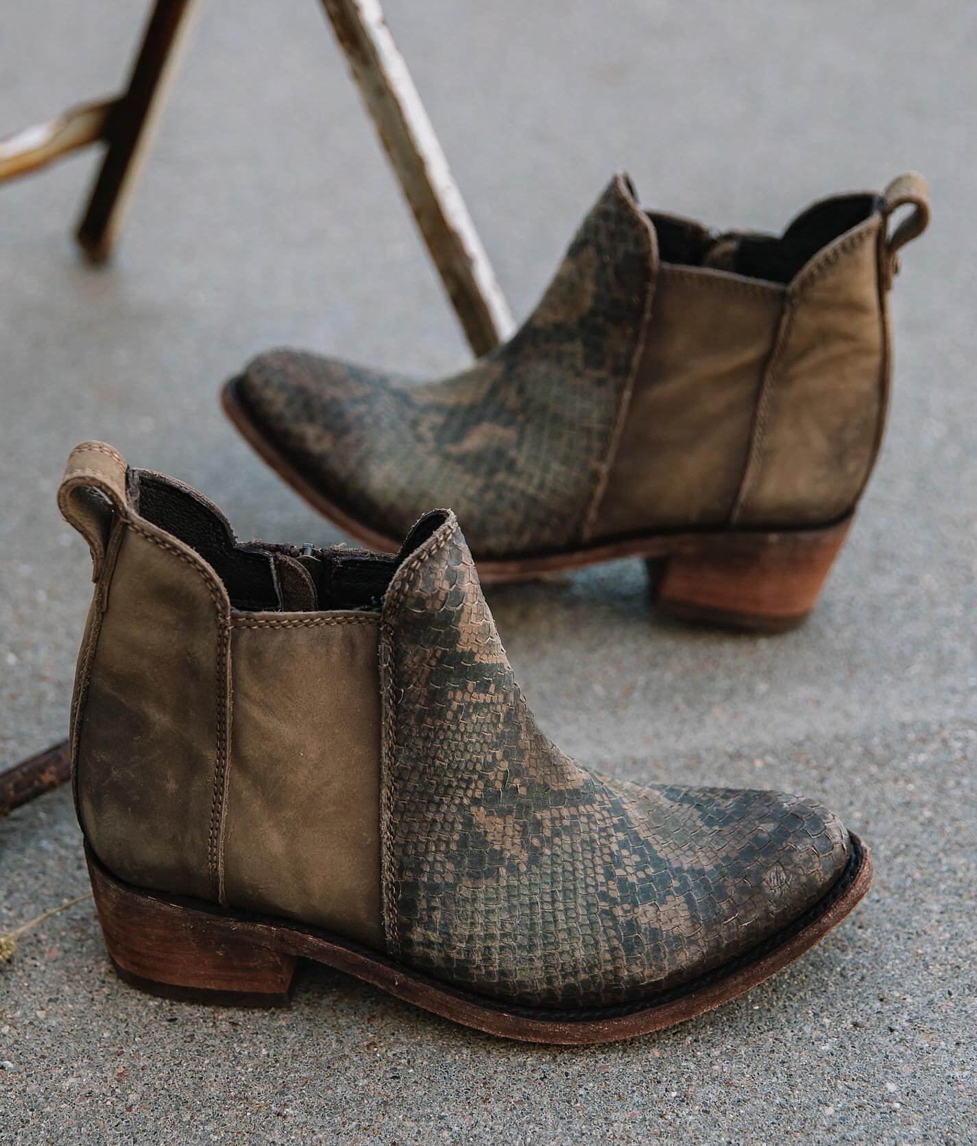 buckle western ankle boots