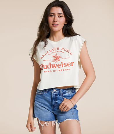 Life Clothing Budweiser® Cropped T-Shirt front view