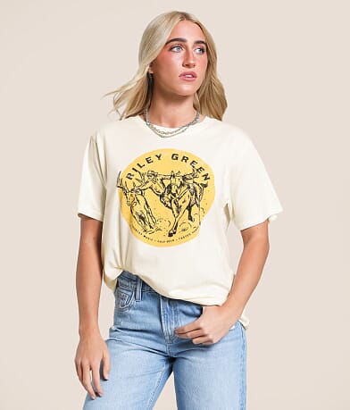 Life Clothing Riley Green Band T-Shirt front view