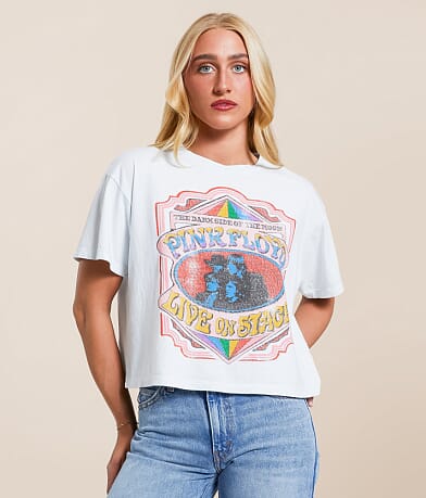 Life Clothing Pink Floyd Cropped Band T-Shirt front view