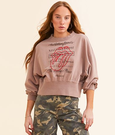 Life Clothing The Rolling Stones Band Cropped Pullover front view