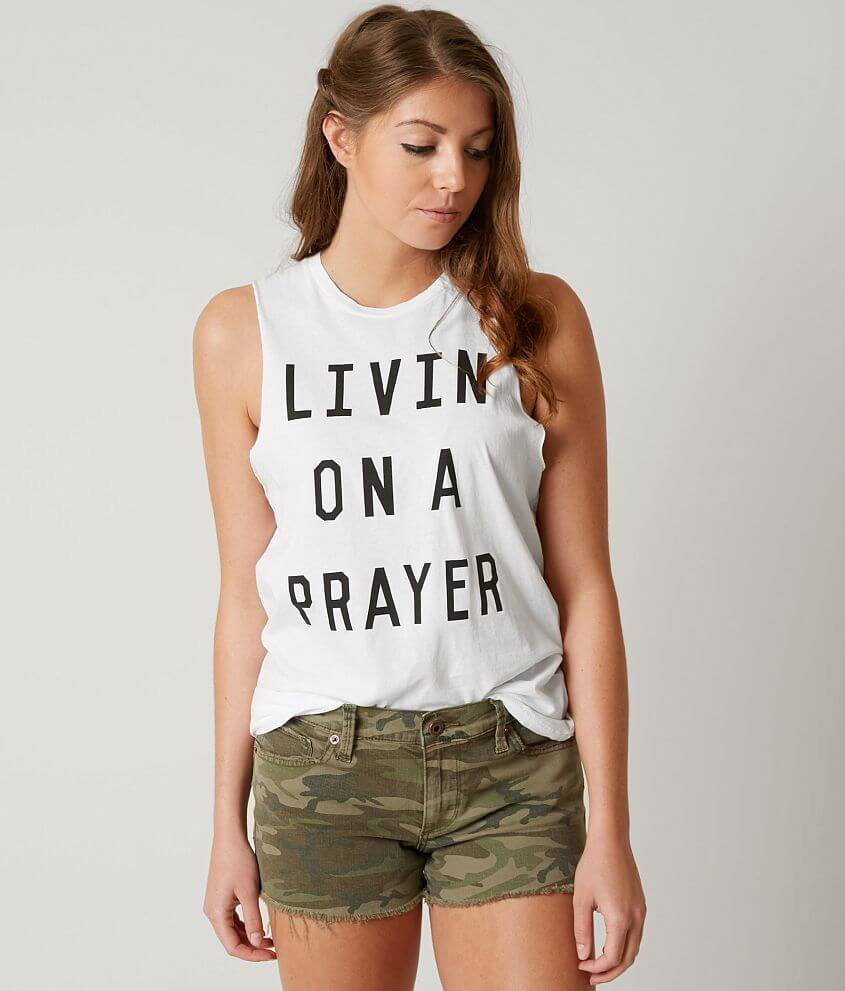 The Light Blonde Livin On A Prayer Tank Top front view