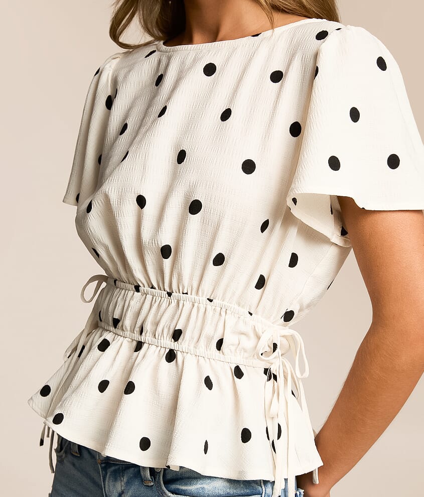 Polka Dot Peplum Top - thumbnail 3