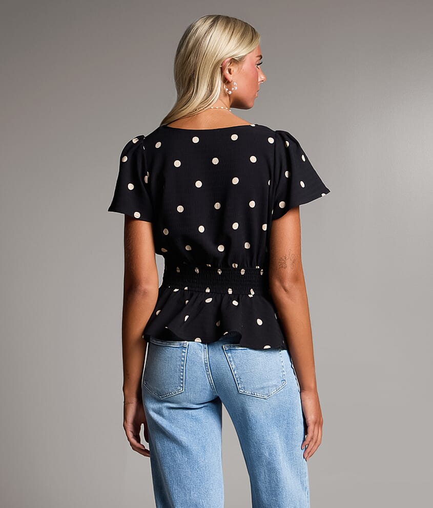 Polka Dot Peplum Top - thumbnail 2