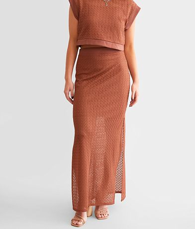 Willow & Root Lace Midi Skirt front view