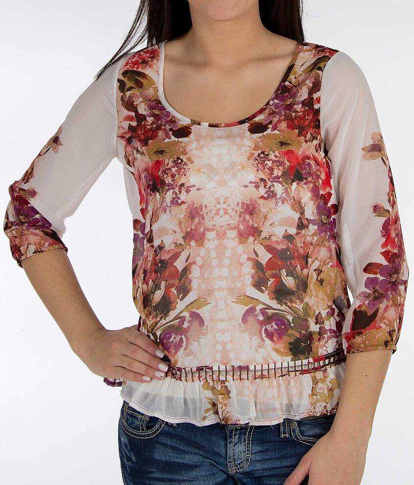 Lily White Chiffon Top front view