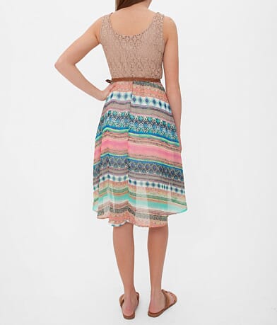 As U Wish Printed Dress back view