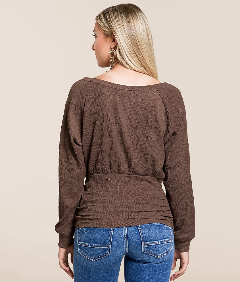 Faux Button Banded Top