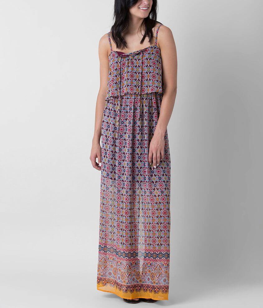 As U Wish Printed Maxi Dress front view