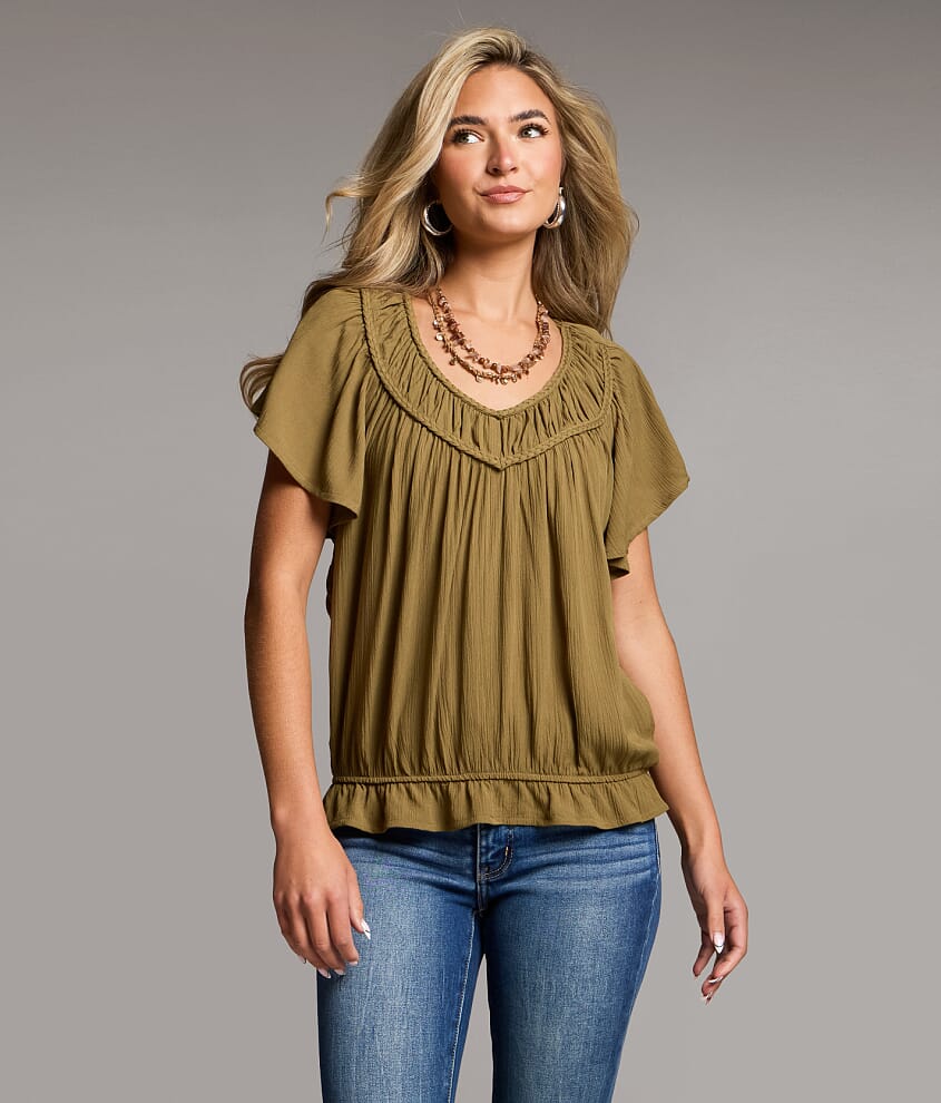 Braided Ruffle Top