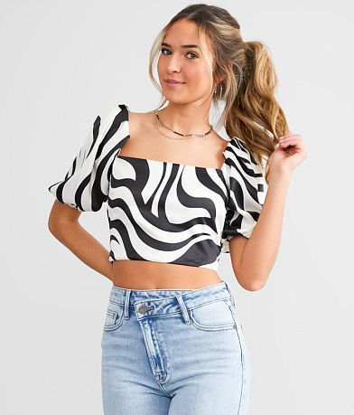 june & hudson Abstract Cropped Top front view