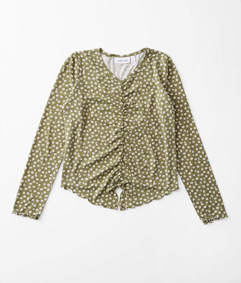 Girls - Willow &#38; Root Floral Ruched Top front view