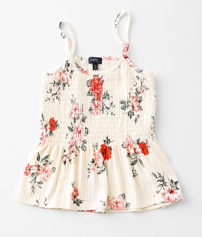 Girls - Daytrip Smocked Floral Peplum Tank Top - Girl's Tank Tops