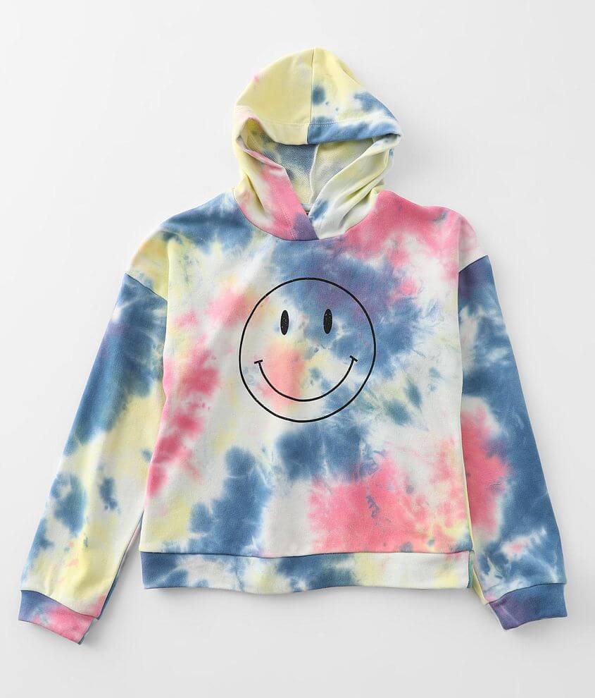 Girls Modish Rebel Smiley Face Hooded Sweatshirt Girl s