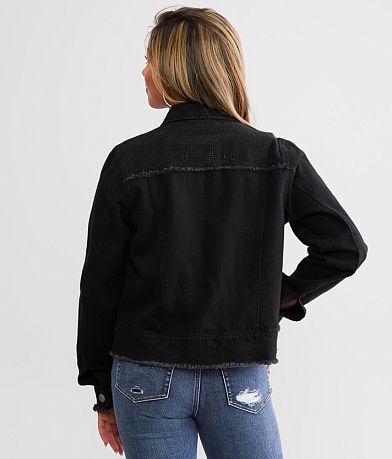 Daytrip Rhinestone Studded Denim Jacket back view