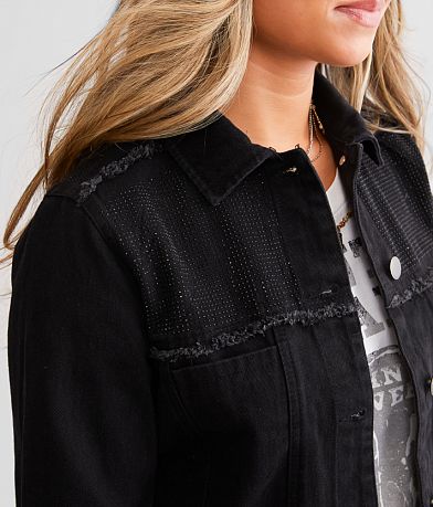 Daytrip Rhinestone Studded Denim Jacket misc detail 1 view