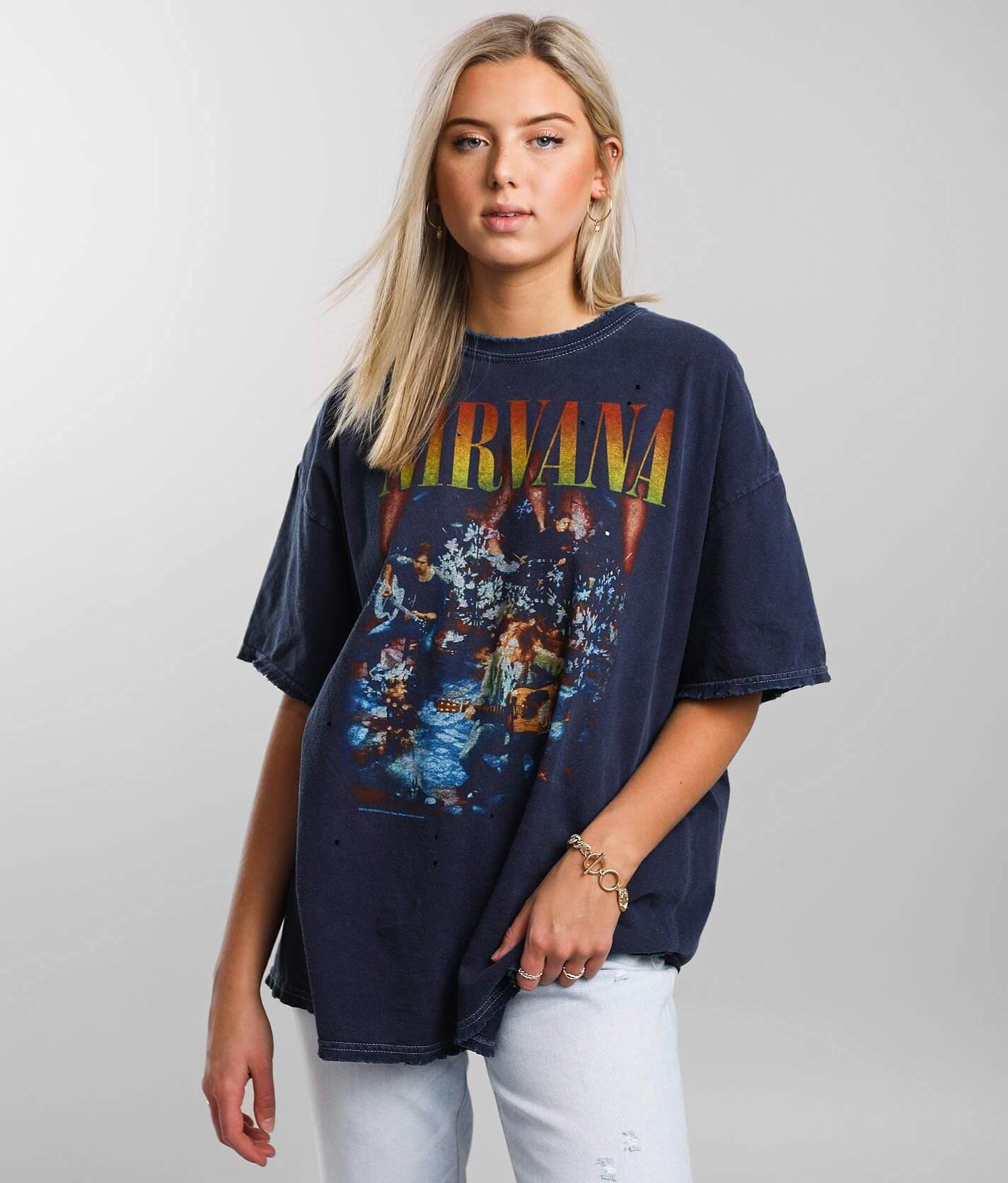 Nirvana Band T-Shirt - One Size - Women's T-Shirts in Navy