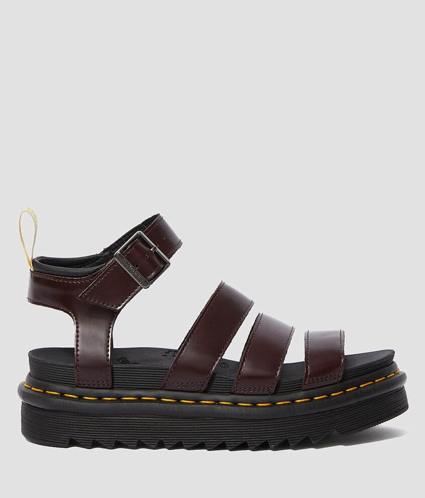 Dr. Martens Blaire Vegan Leather Sandal Women s Shoes in Cherry Red Buckle