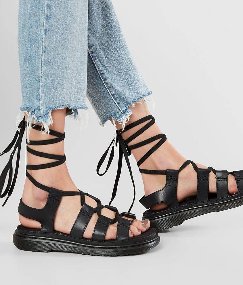 Dr. Martens Kristina Leather Gladiator Sandal - Women's Shoes in Black ...