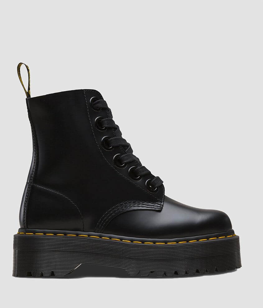 Dr. Martens Molly Leather Platform Boot - Women's Shoes in Black | Buckle