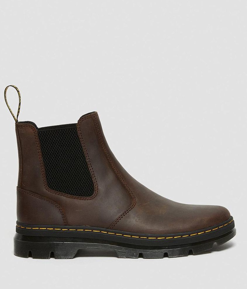 Martens Embury Leather Chelsea Boot - Men's Shoes in Dark Brown Crazy Horse Buckle