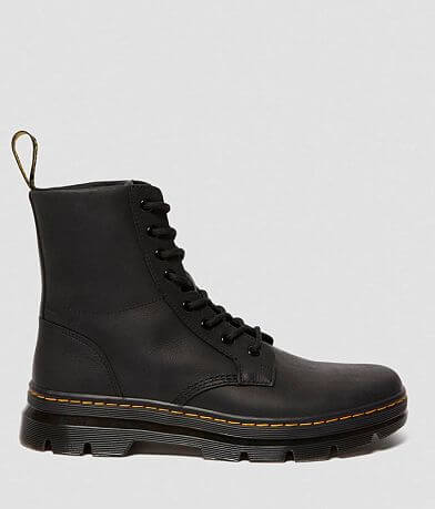 Dr. Martens Combs Leather Combat Boot front view