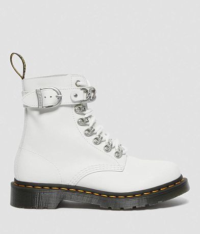 White boots with clearance buckles