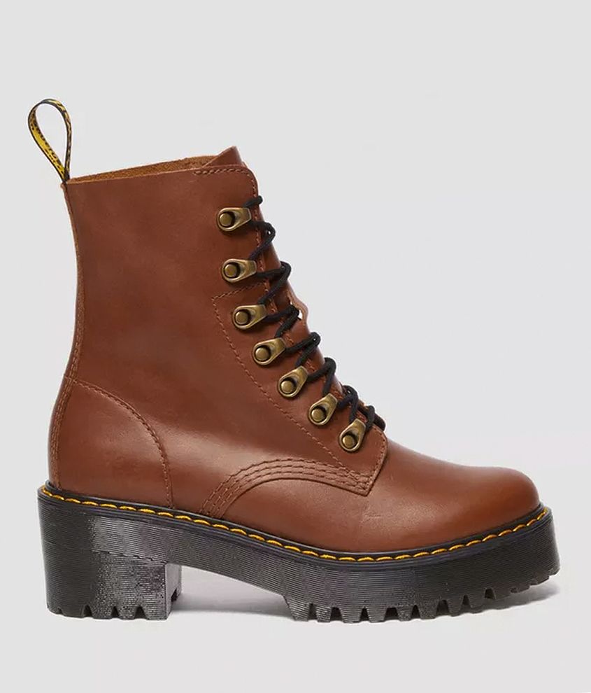 Dr. Martens Leona Saddle Leather Boot - Women's Shoes in Saddle