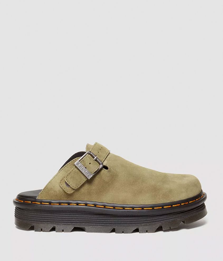 Dr. Martens ZebZag Suede Mule - Women's Shoes in Muted Olive Suede 