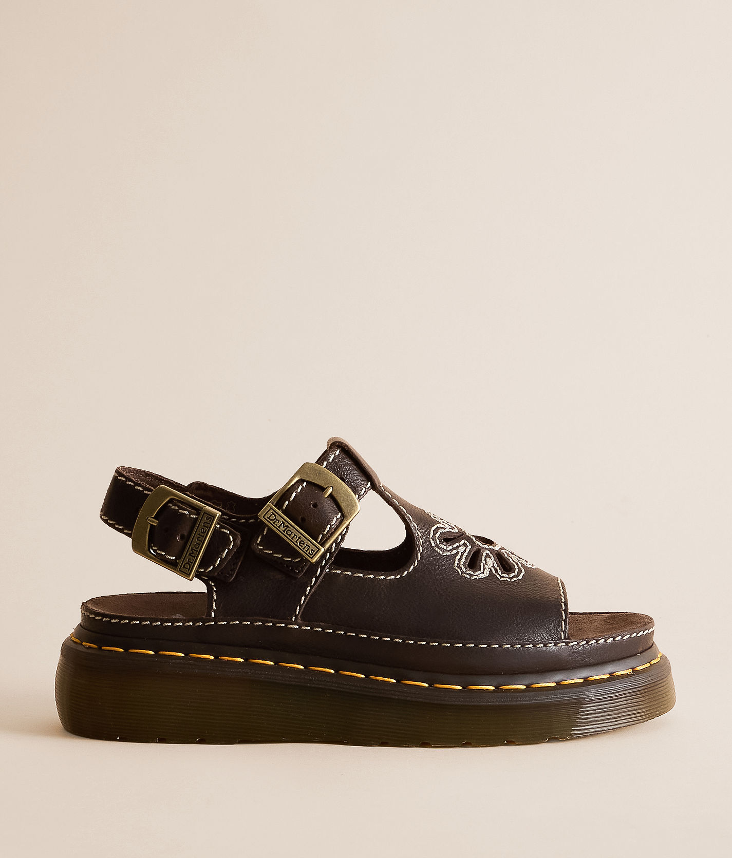 Dr. Martens Dunnet Flower Leather Sandal - Women's Shoes in Kelp