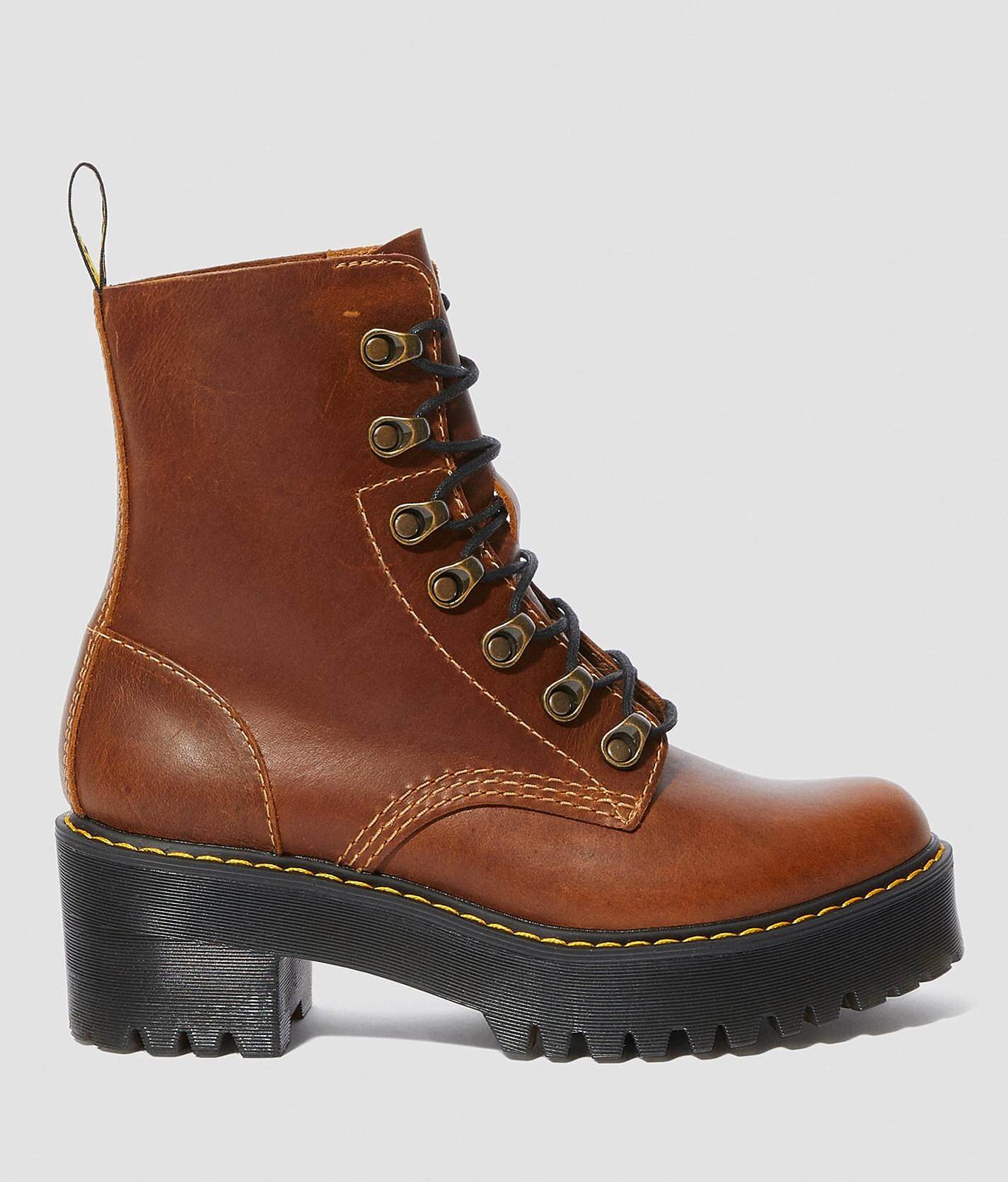 leather heeled combat boots