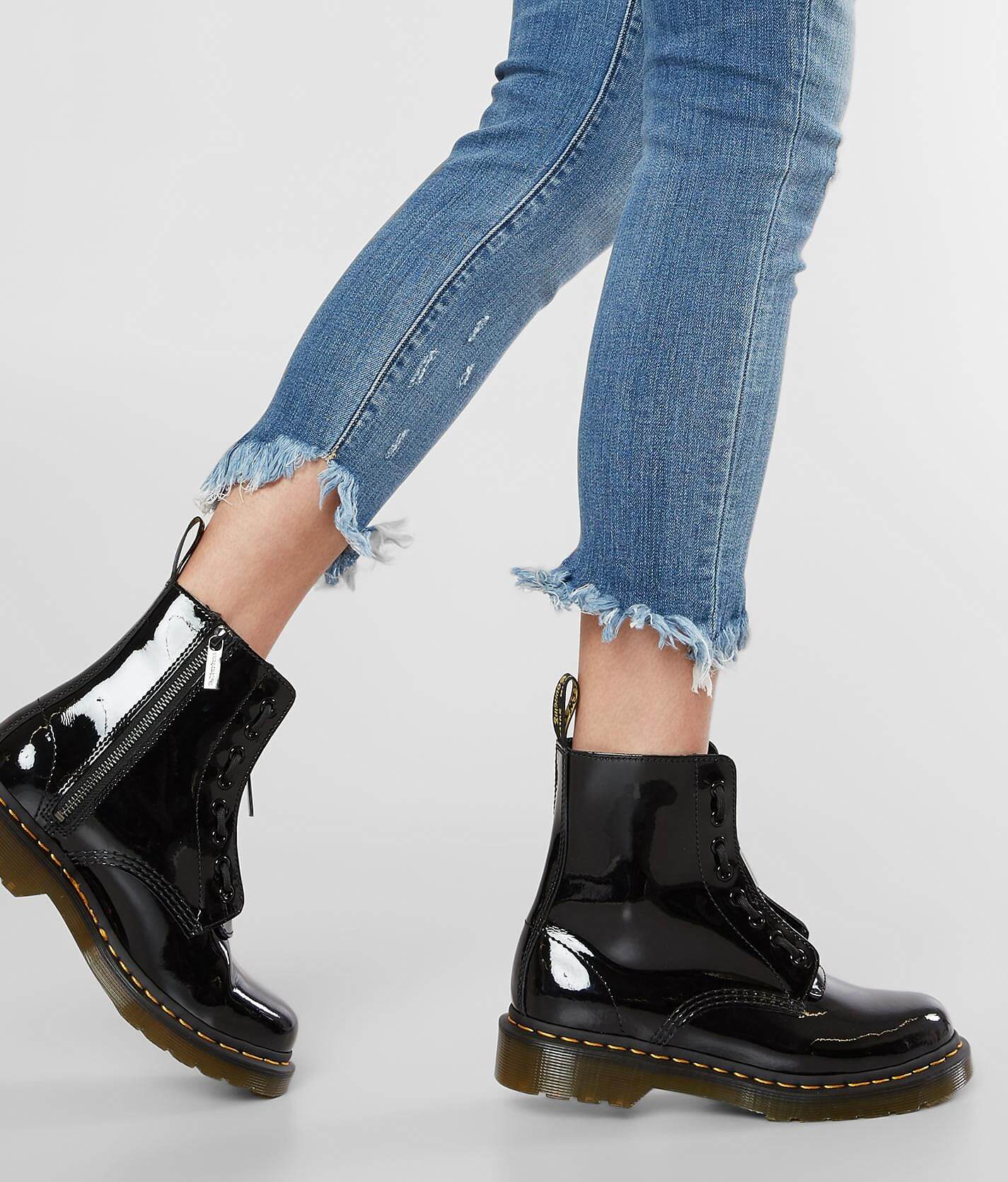 black doc martens patent