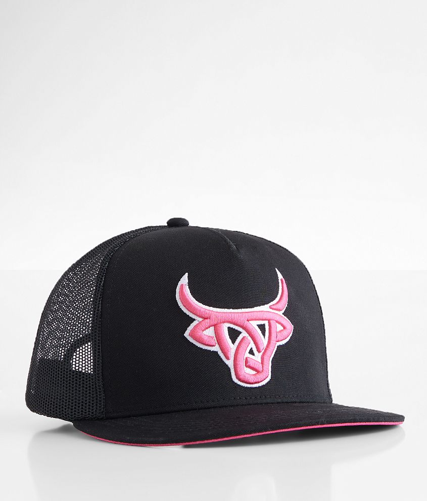 Lost Calf Black Rosy Trucker Hat front view