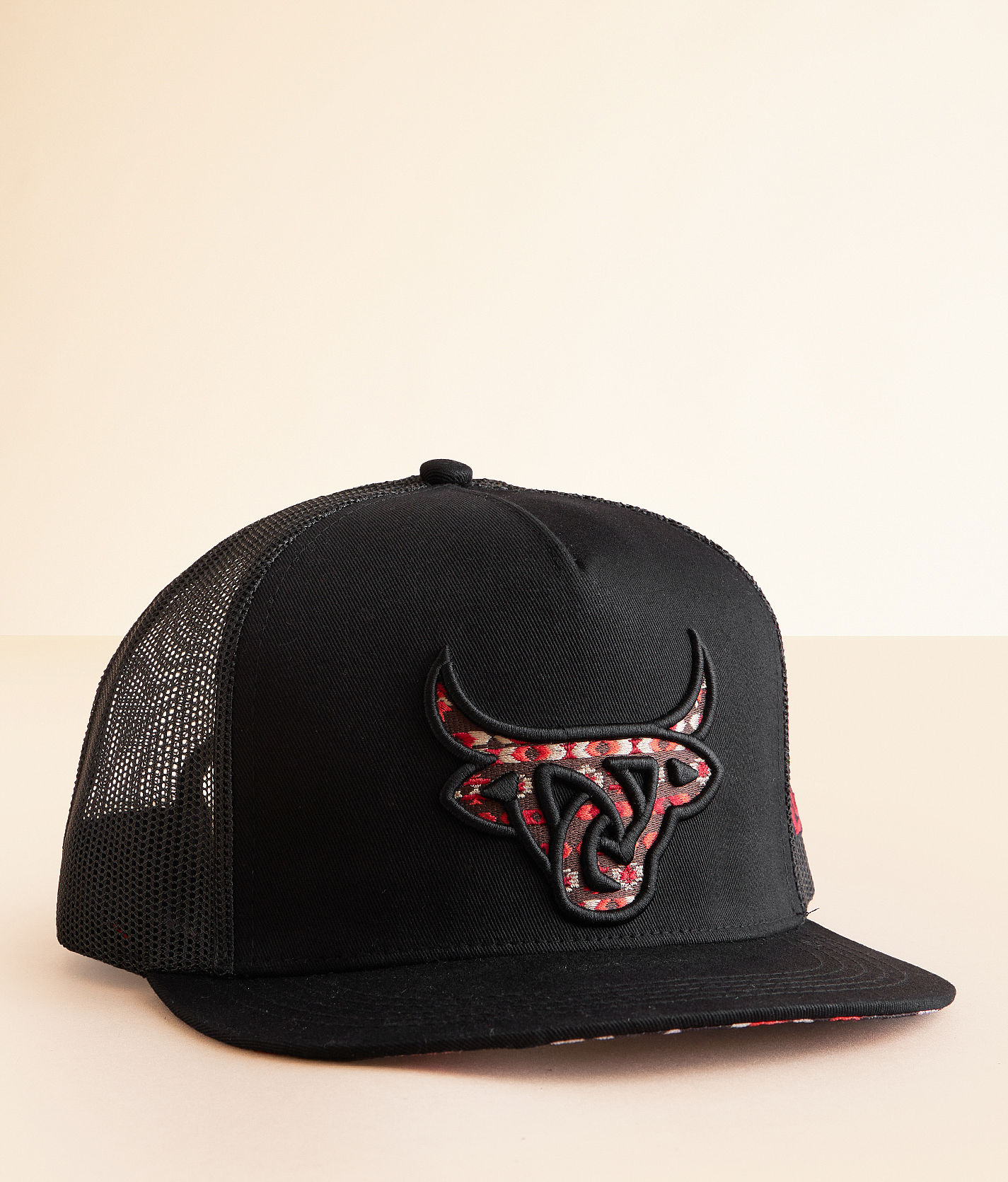 lost calf 3d logo black aztec print - hats cap - cheyenne a-frame