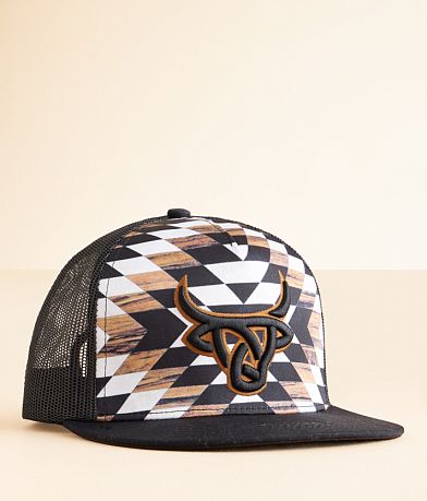 Lost Calf Rustic Black Trucker Hat front view