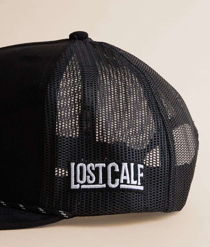 Faux Suede Logo Trucker Hat