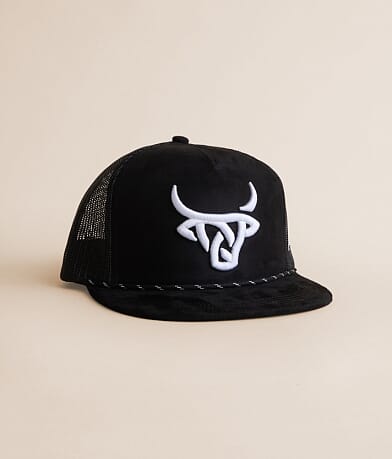 Lost Calf Faux Suede Logo Trucker Hat front view