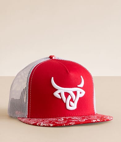 Lost Calf Red Bandana Trucker Hat front view