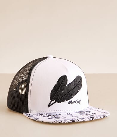 Lost Calf Boys - Black Feather Trucker Hat front view