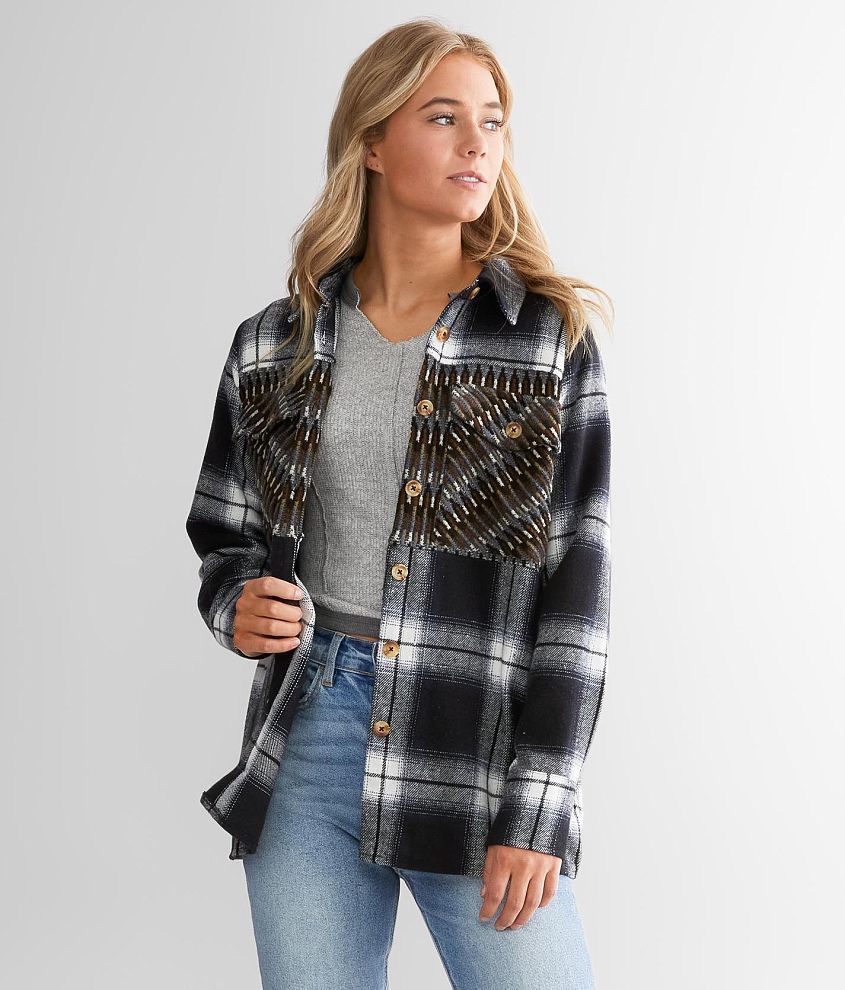 BKE Textured Flannel Shirt front view