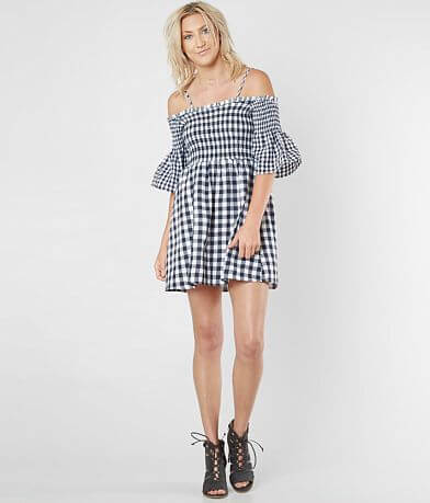 Loveriche Cold Shoulder Gingham Dress MISC_DETAIL_1