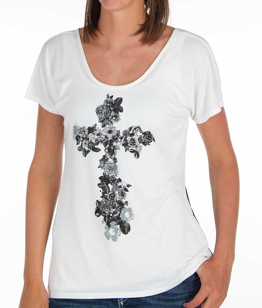 Daytrip Floral Cross Top front view