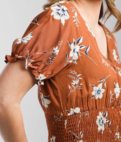 Paper Crane Floral Smocked Hem Top MISC_DETAIL_1