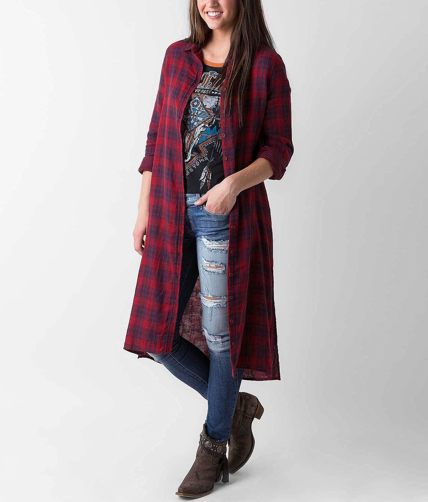 Flannel hot sale duster cardigan