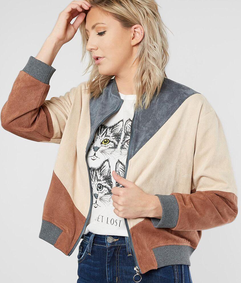 Color block bomber clearance jacket