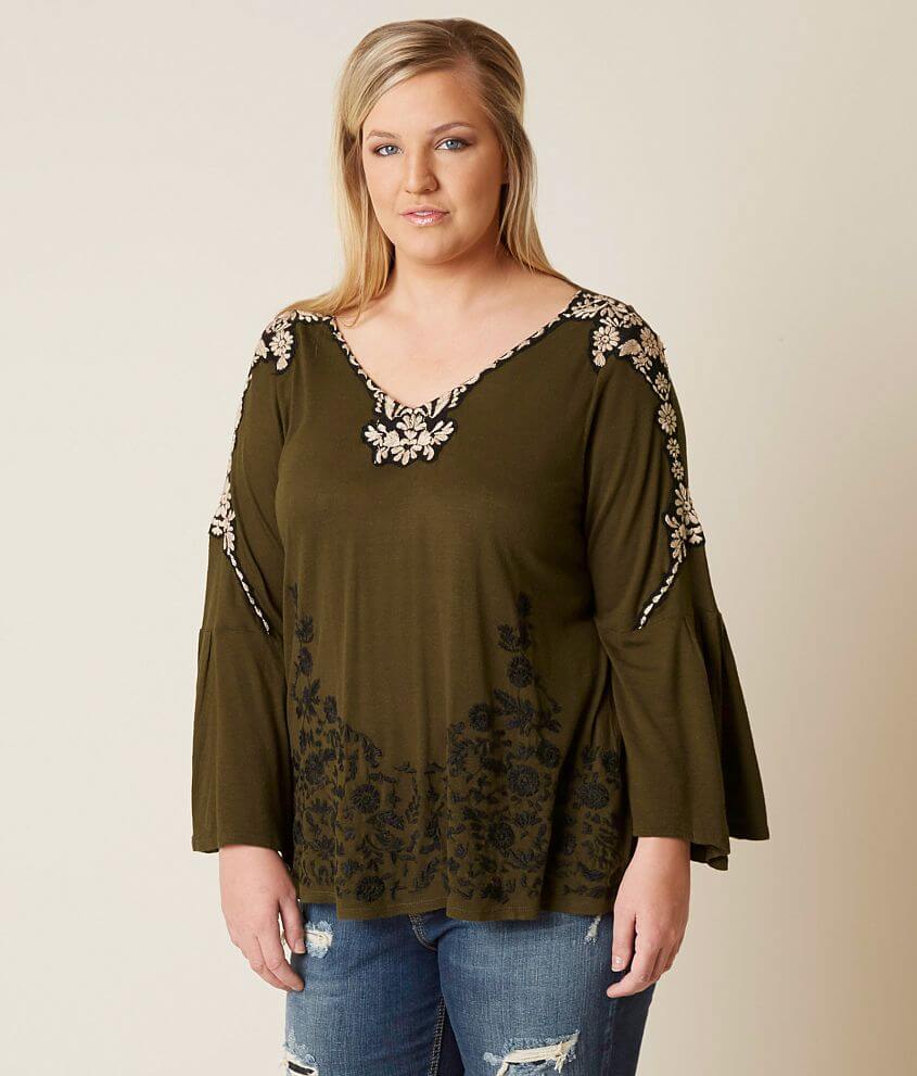 Lucky Brand Embroidered Top - Plus Size Only - Women's Shirts