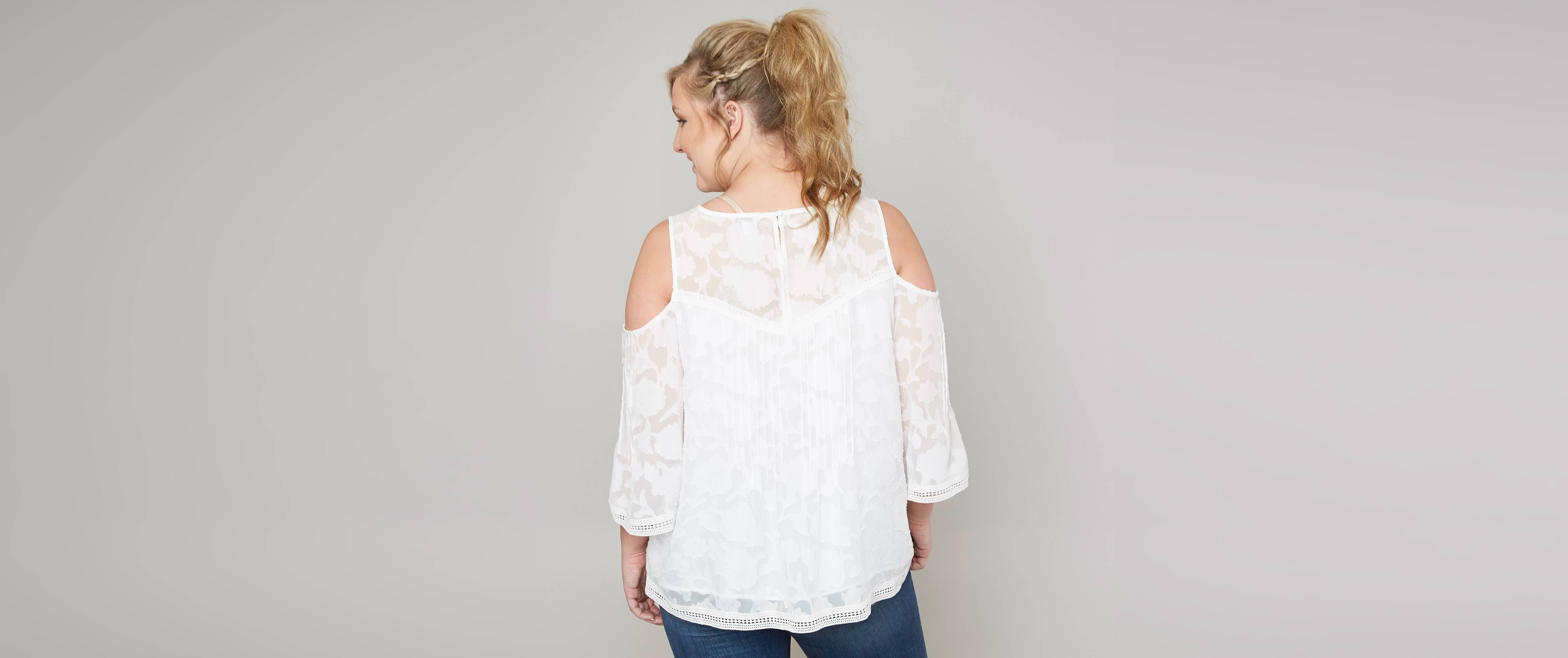 Lucky Brand Cold Shoulder Top - Plus Only