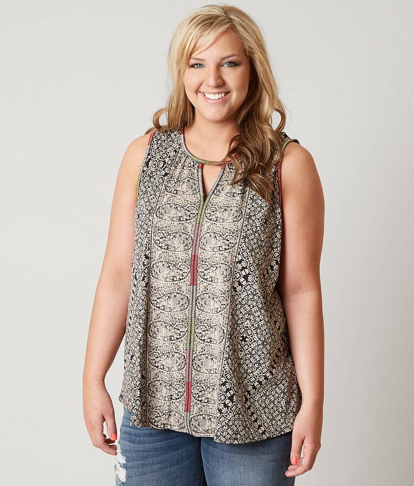 Lucky Brand Paisley Tank Top - Plus Size Only - Women's Tank Tops in Black  Multi