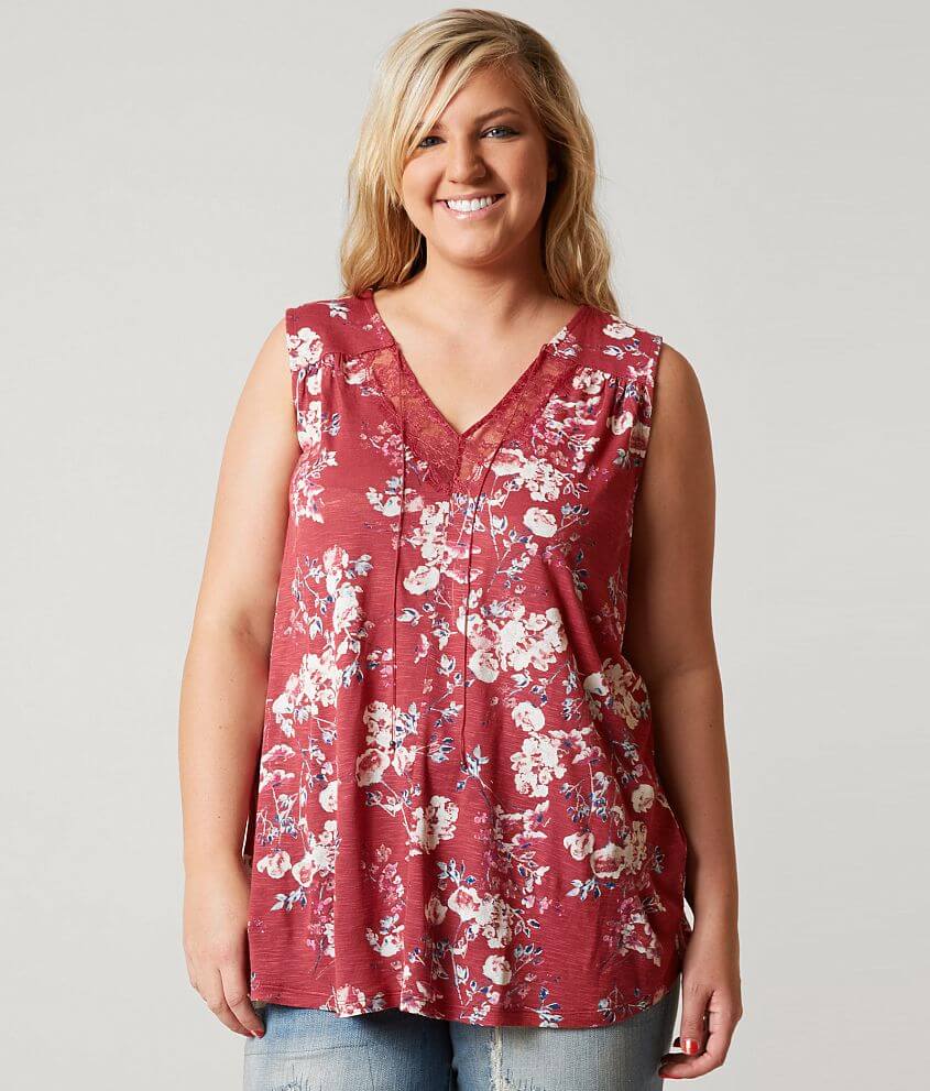 Lucky Brand Wildflower Tank Top - Plus Size Only - Women's Tank Tops in Red  Multi